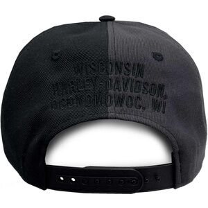 Black and grey harley davidson snapback hat